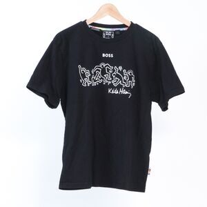 Hugo Boss x Keith Haring Mens XL Black T-Shirt Legends Dancing Men